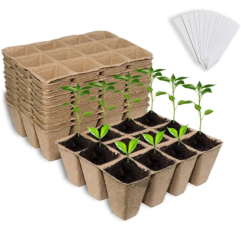 Seed Starter Peat Pots, Biodegradable And Organic Germination Seedling Trays Kit For Indoor Outdoor