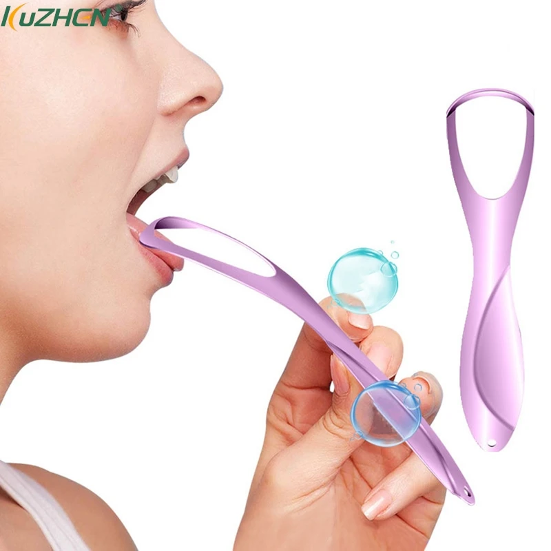 Tongue Scraper Cleaner Brush Bad Breath Removal Cleaning Stainless Steel Coated Tongue Toothbrush Oral Hygiene Care Tools