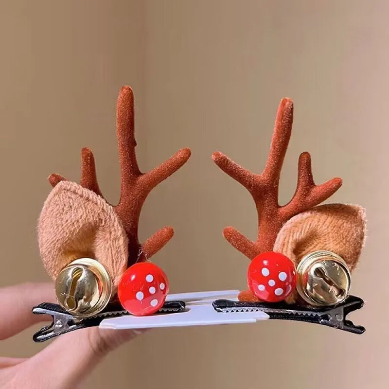New Christmas 1Pair Women Hair Clip Apparel Accessories 3 Styles Deer Antler Festival Hairpin Ornaments Cute Girls Gift Headwear view 5