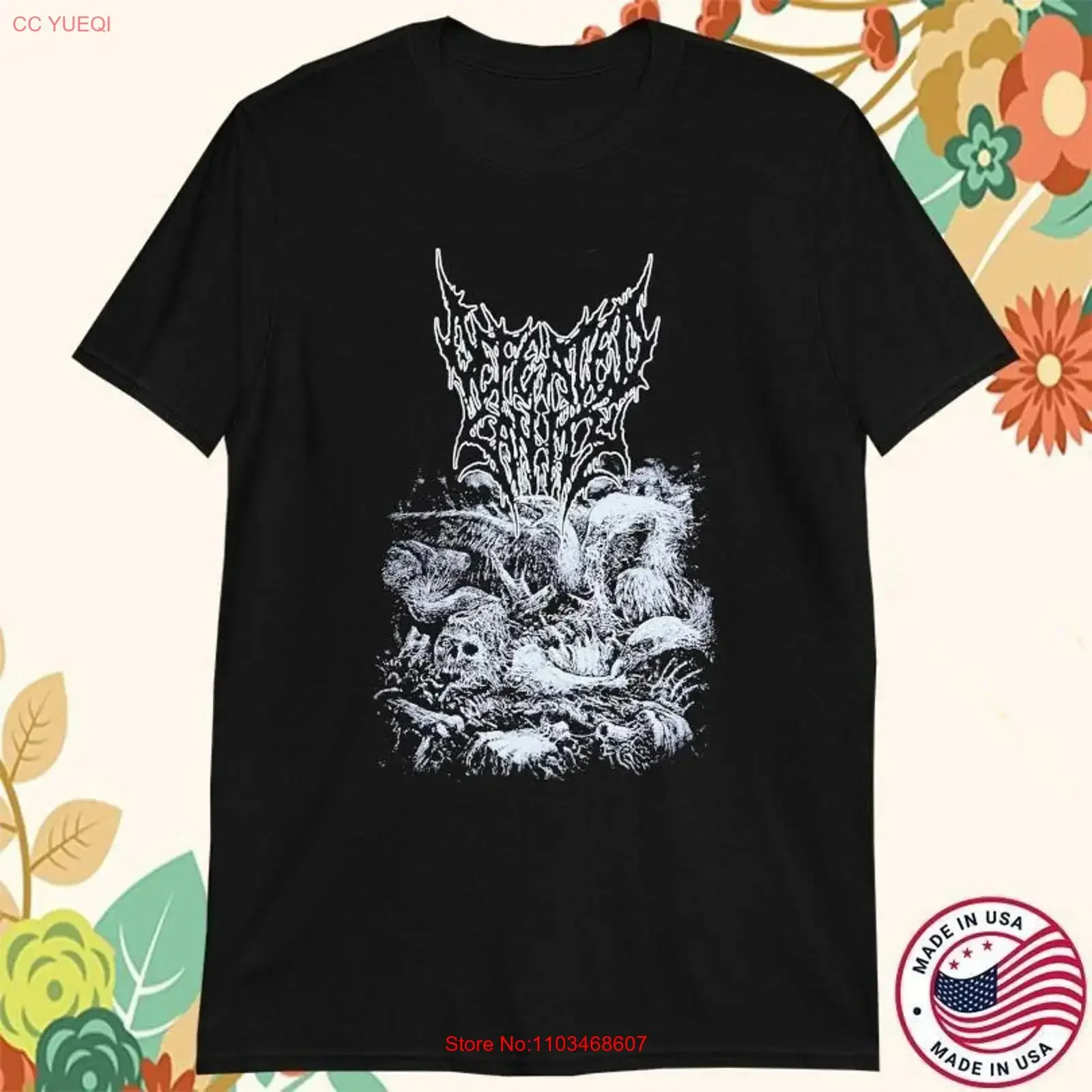 Nuova Maglietta In Cotone Nera Defeated Sanity Generosity Of The Dead S-5XL SG432 Vintage Lavata Unisex Elasticizzata Casual-image