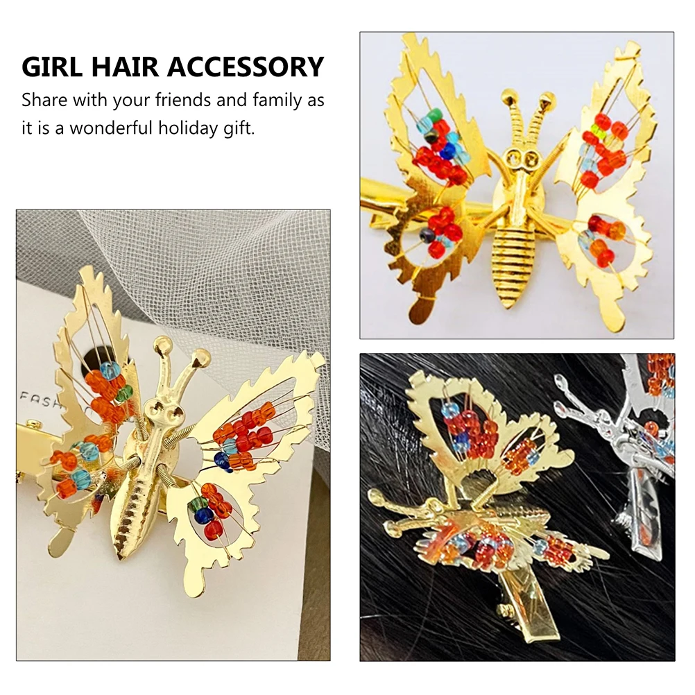 

4pcs Spring Clips Creative Flutter Hairpins Unique Headdress For Women Girls Elegant Accessories Stylish Headwear Eye-Catching