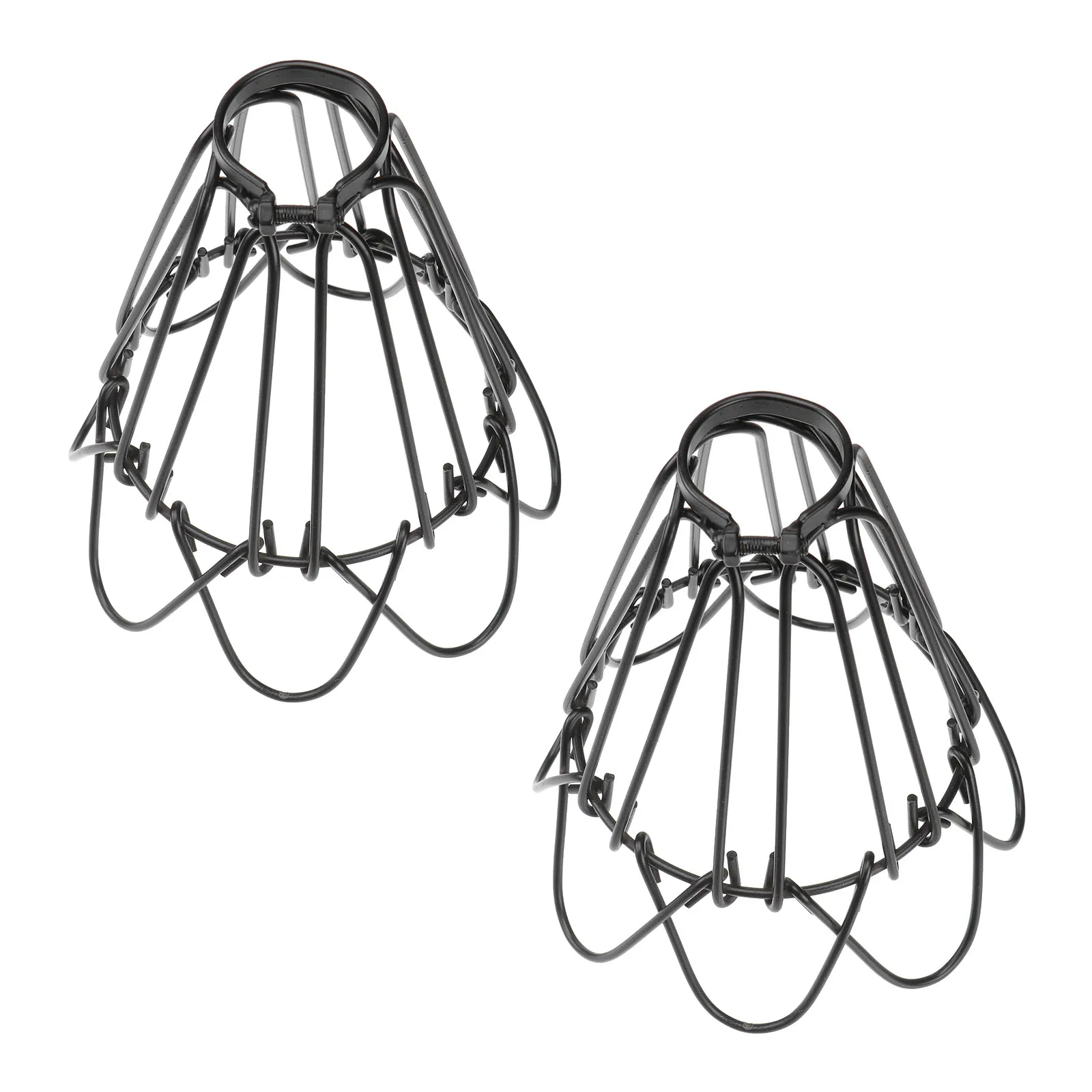 

2 Pcs Iron Lampshade Rustic Deformed Flower Petals Cage Guard Ch Light Bulb Vintage Decoration