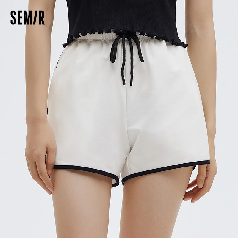 Semir Sleeping Pants Women Shorts Summer Pants Casual Sports Style White Home Pants Thin And Loose Fitting Home Pants Women