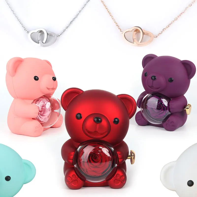 

Adorable Bear Jewelry Box Set for Girls & Women Ideal Gift for Mother's Day Christmas & Valentine's with Necklace