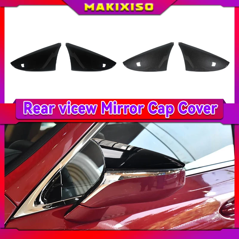 2 Pcs External Bright Black Car Wing Side Rearview Mirror Cover Mirrors Cap for Lexus ES IS LS LC RC RCF UX Car Accessories