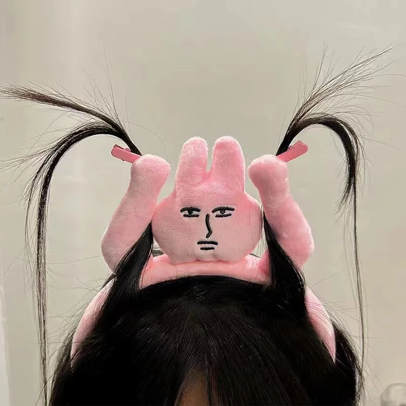 1/3/5PCS Funny Pink Bunny Hair Band Creativity Rabbit Headband Catch Hair Photo Props Headwear Headdress Decor