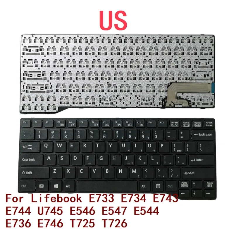 

New US Laptop Keyboard Replacement For Fujitsu Lifebook E733 E734 E743 E744 U745 E546 E547 E544 E736 E746 T725 T726 Notebook PC