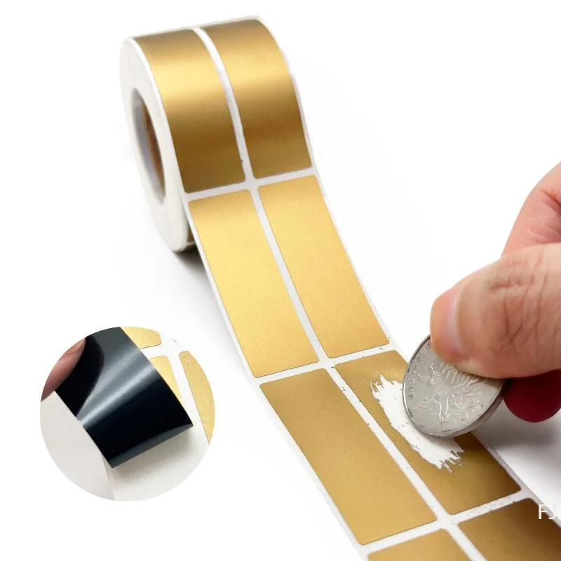 [YU]Reward Scratch Card Film Coated Stickers Gray Silver Scratch Off Labels Diy Redemption Vouchers Scratched Stripe Card Film