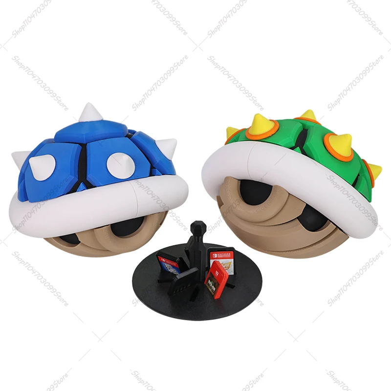 ثلاثية الأبعاد مطبوعة ماريو باوزر شل شل شل بطاقة الألعاب صندوق تخزين نموذج العربة شل لبطاقة الألعاب الكلاسيكية جمع هدية الزخرفية