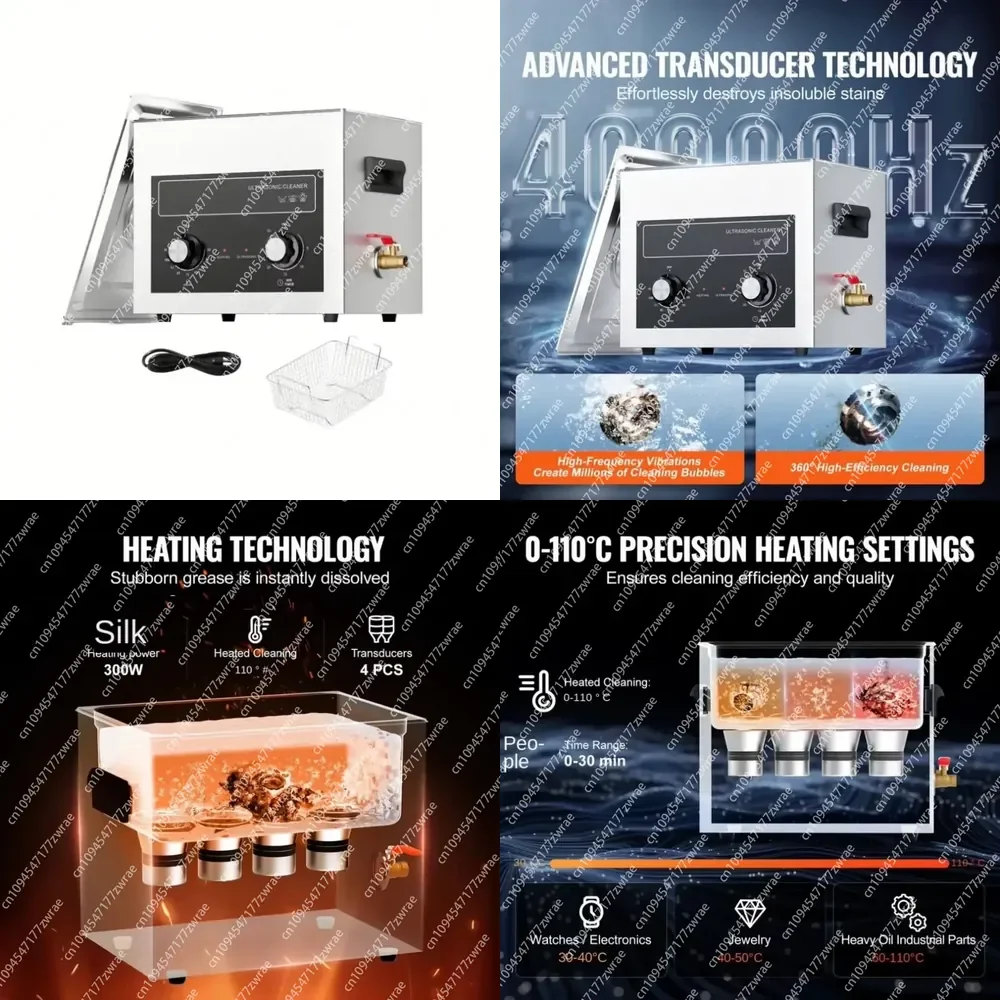 Electric 2/3/6/10/15/30L Ultrasonic Cleaner Heater Timer Stainless Steel Lab Tool for Metal Parts Auto Engine Cleaning