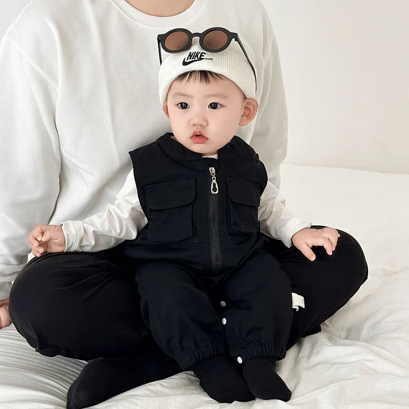 Baby Clothes Spring Outfit for Boys Long-Sleeve Romper Two-Piece Set Spring and Autumn Outing Crawling Suit Set