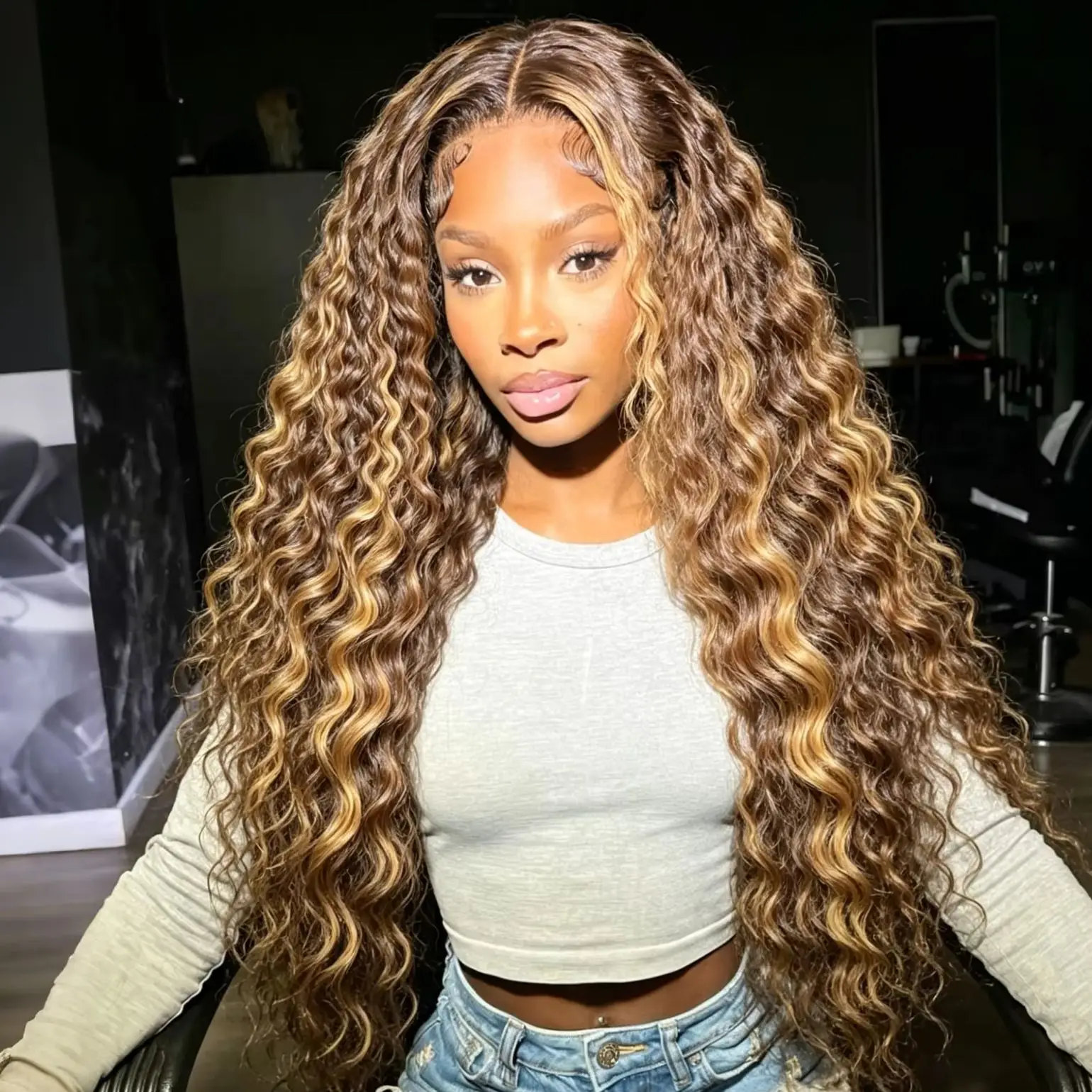 Highlight Ombre Blonde Deep Wave 13x4 Lace Front Wig Brown Color 13x6 HD Transparent Lace Frontal Vietnamese Raw Human Hair Wigs