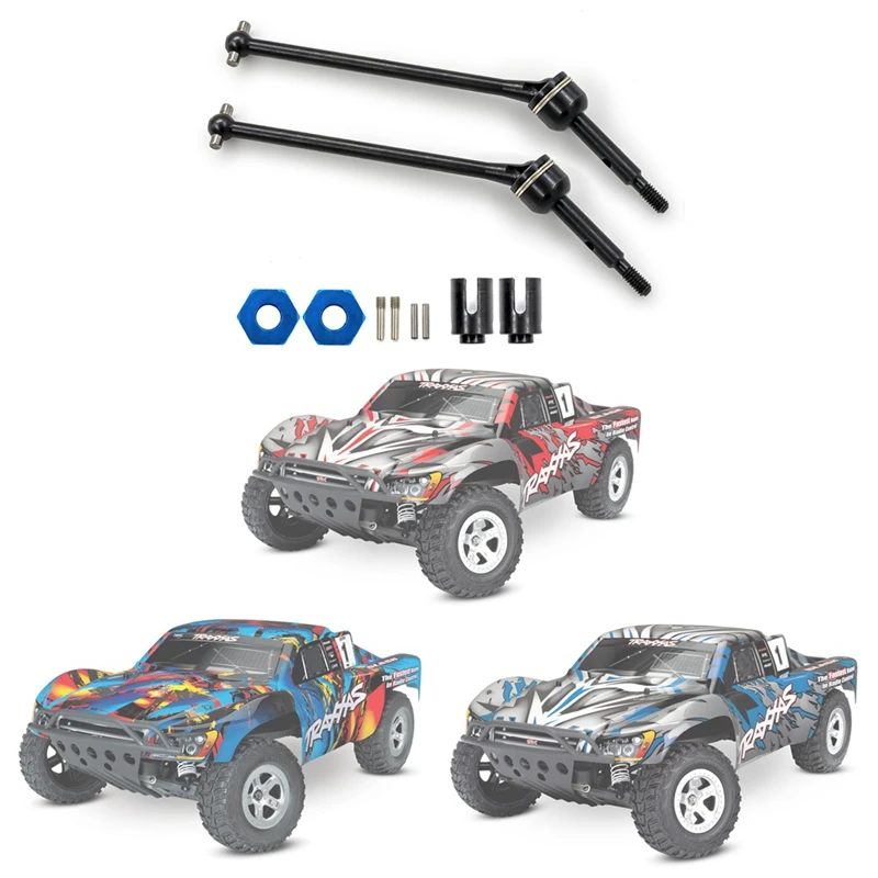 2 PC Steel Rear Drive Shaft Driveshafts Brand New For 1/10 Traxxas Slash Rustler Hoss Stampede VXL 4X4 2WD RC Car Upgrades Parts