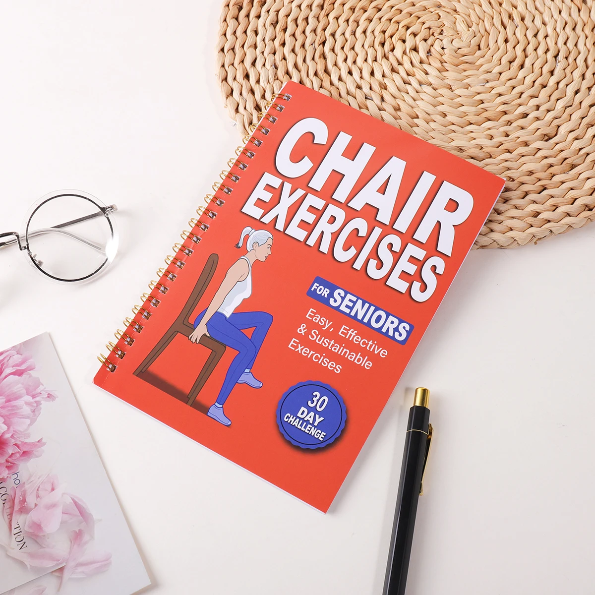 30 Day Chair Yoga Guide Weight Loss Muscle Strength Flexibility Beginner Seated Workout Book for Seniors & Adults view 3