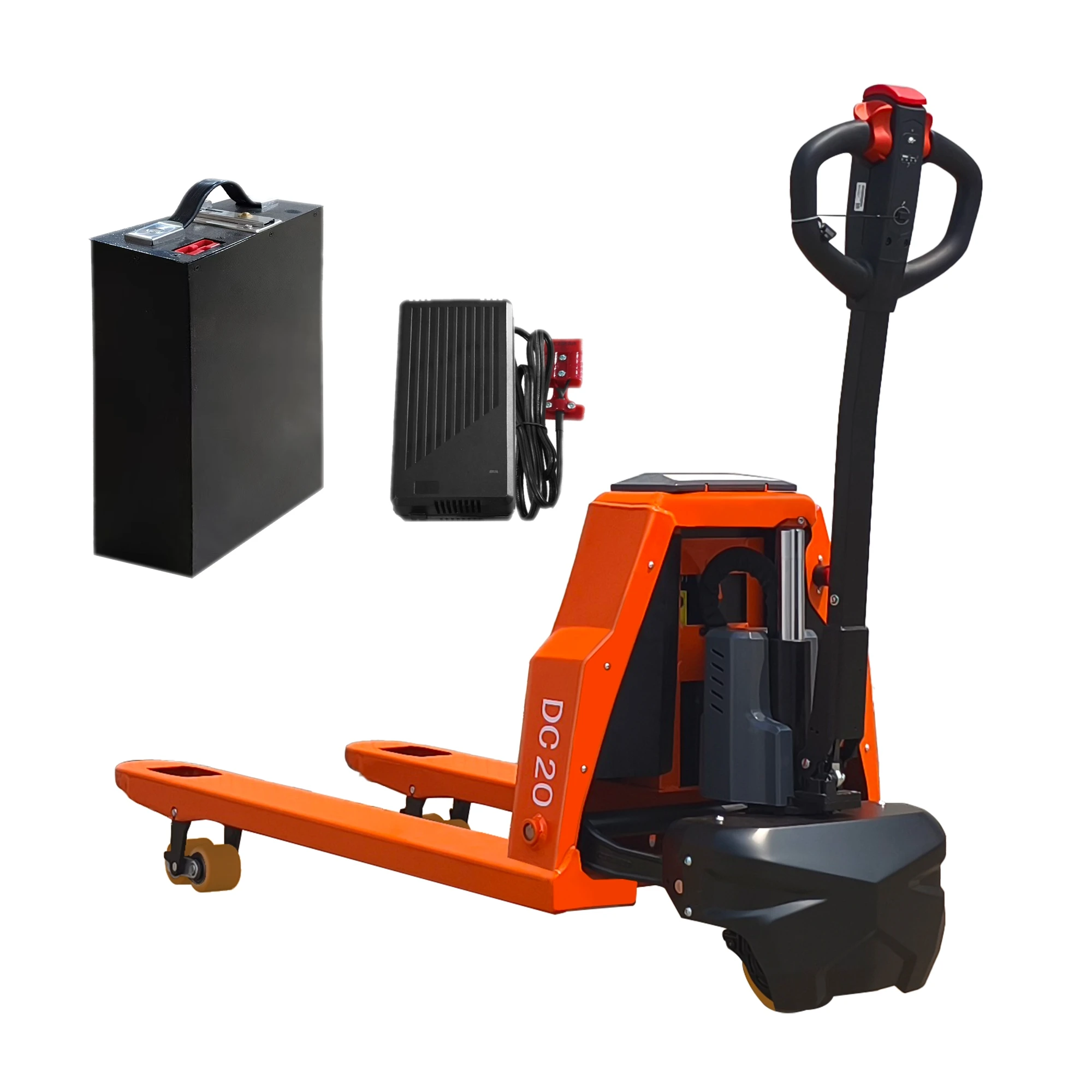 Full Electric Power Pallet Jack, Lithium-Battery-Powered Pallet Truck, 4400 Lb Capacity, 48