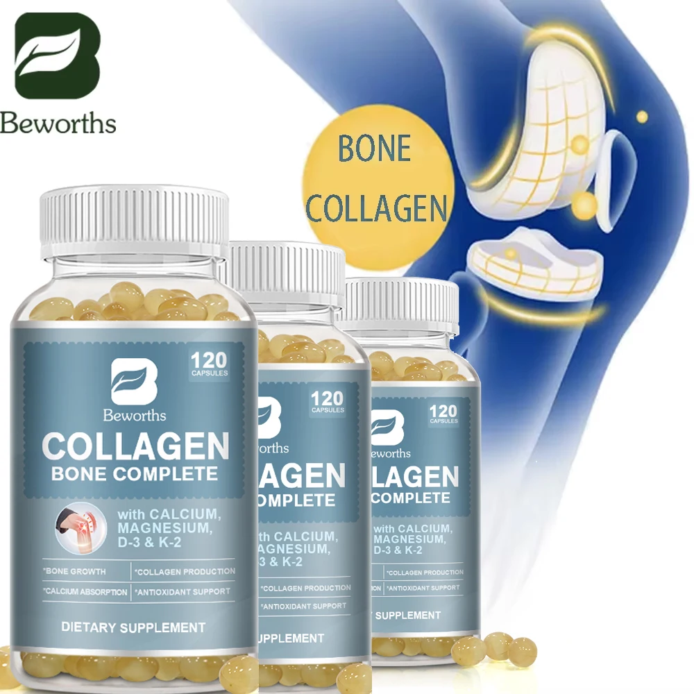 BW Collagen Bone Complete Capsules Plant Calcium & Magnesium for Bone Growth Collagen Calcium Absorption Antioxidant Support