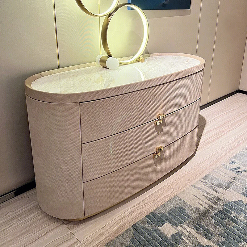 Modern minimalist marble side cabinet