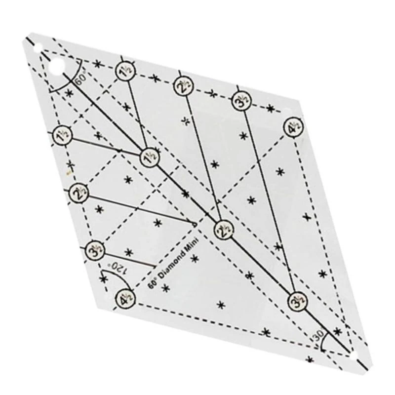 Acrylic Patchwork Ruler 60 Degree Quilting Template Ruler Quilting Ruler
