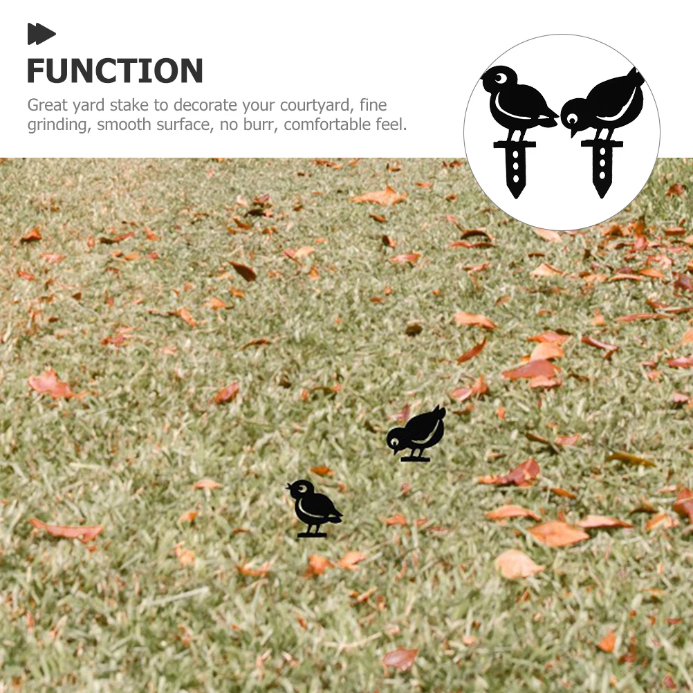 

2 Pcs Chicken Stake Sign Durable Iron Smooth Surface Yard Chick Decor Stakes Lawn nament Home Plugin