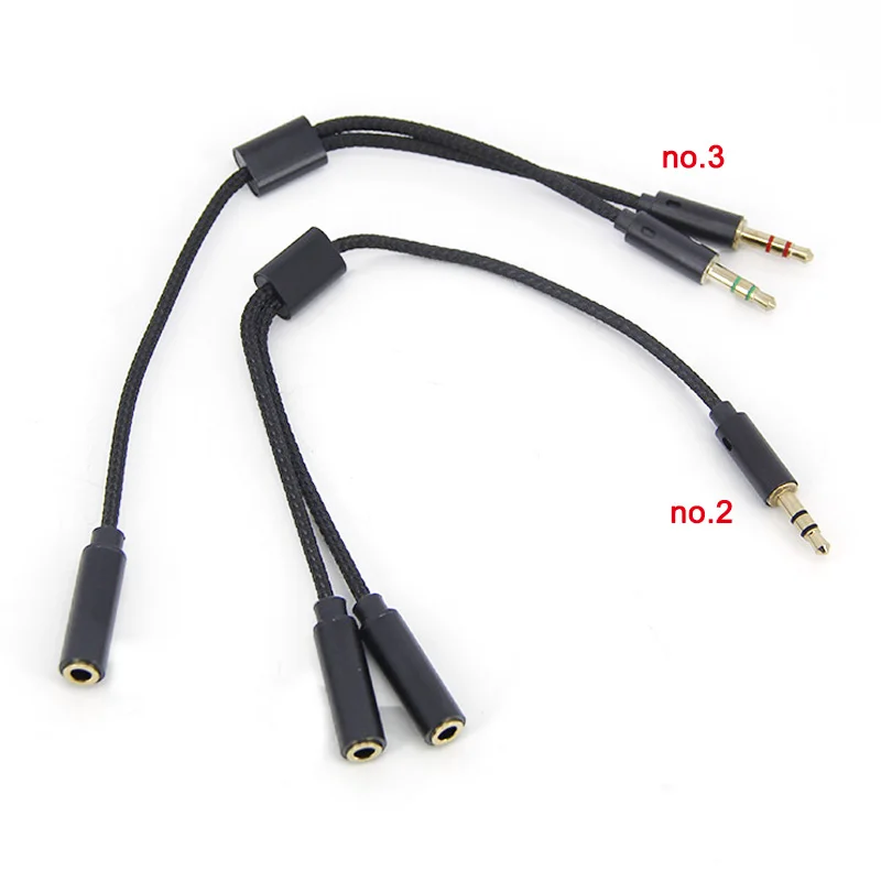 Headphone Splitter for Computer 3.5mm male Female to 2 Dual 3.5mm Male female Mic Microphone AUX Audio Y Splitter Cable Headset