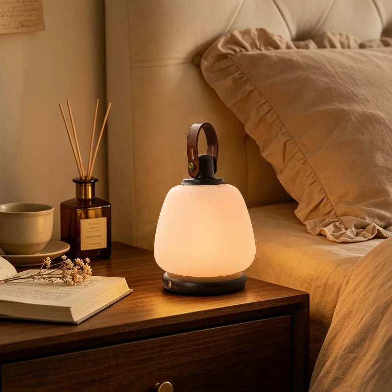 Retro Handheld Atmosphere Floor Lamp Bedside Table Sleep Charging Desk Lamp Creative Portable Outdoor Ornament LED Night Light