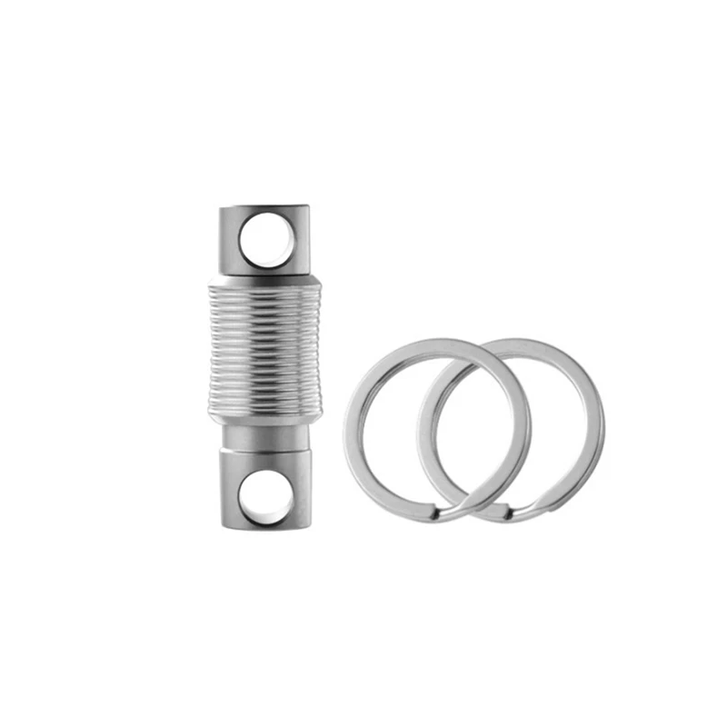 

Titanium Alloy Key Chain High-End Spring Lock Car Mini Universal Rotating Ring Buckle-Horizontal Grain [Sandblasting] Durable