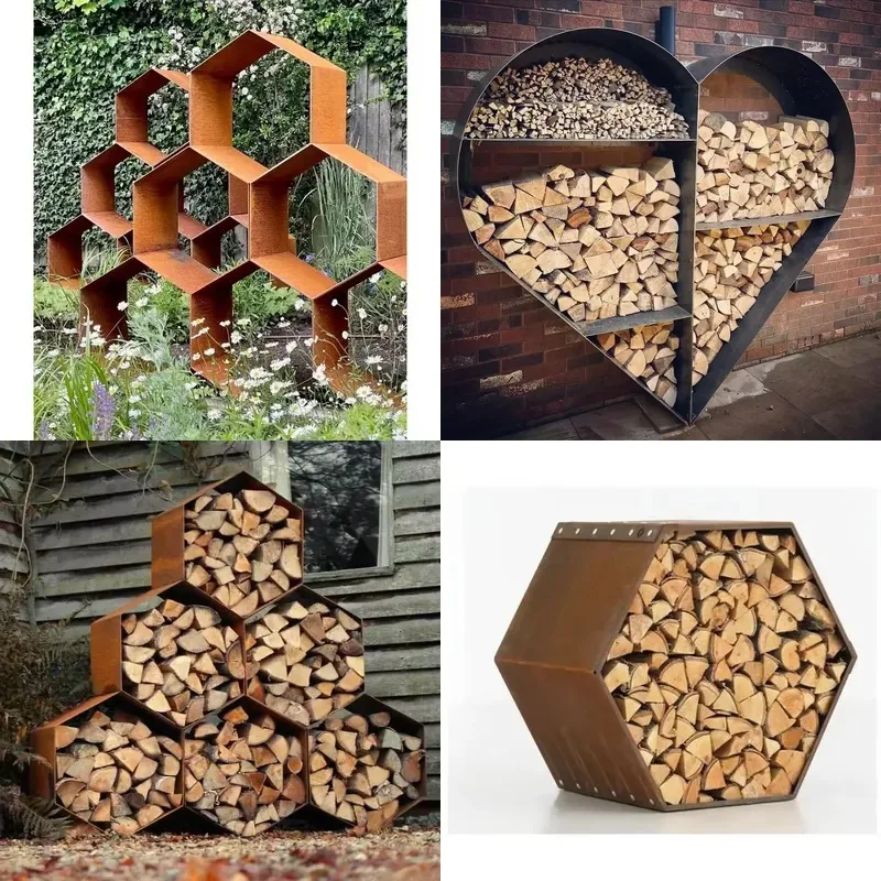 Round Steel Wood Storage Rack for Fire Pit New Product
