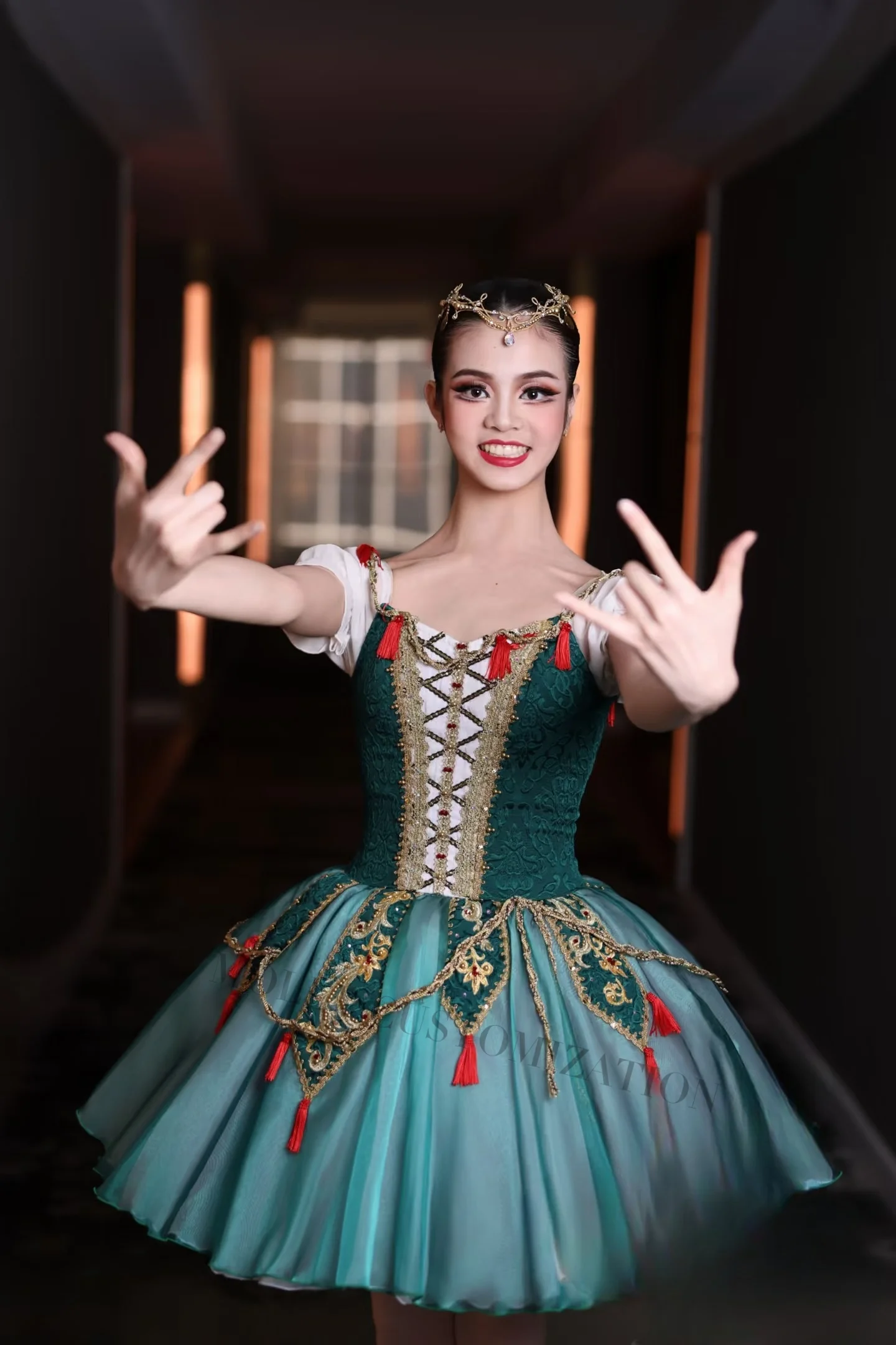 Maillot de ballet para mujer, tutú verde profesional, falda de competición para niños, disfraz de carnaval para mujer, disfraz de Esmeralda para adultos, ballet