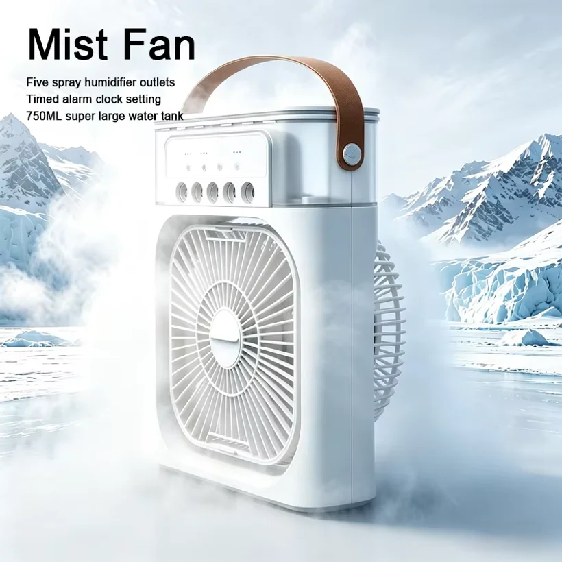 Humidifier Cooler Fan 3 Gear Air Conditioner Cooler Portable USB Chargeable Desktop Spray Fans For Office Dormitory Room Cooling
