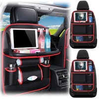 Universal Car Seats Organizer with Tray Tablet Holder Automobiles Interior Stowing Tidying Multi-Pocket Storage Car Accessories