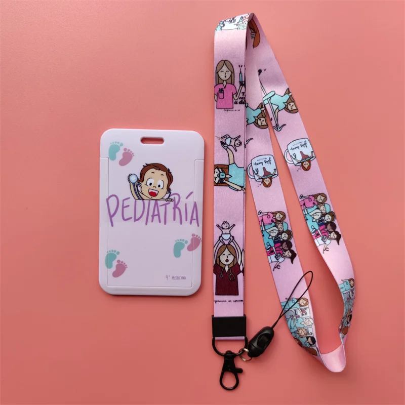 Arzt, Krankenschwester, Damen-Lanyards, Ausweishalter, Krankenhaus-Ausweishalter, zum Aufhängen, Seil, Lanyard, amüsantes Kartenetui, Mädchen, einziehbarer Clip – Detail 8