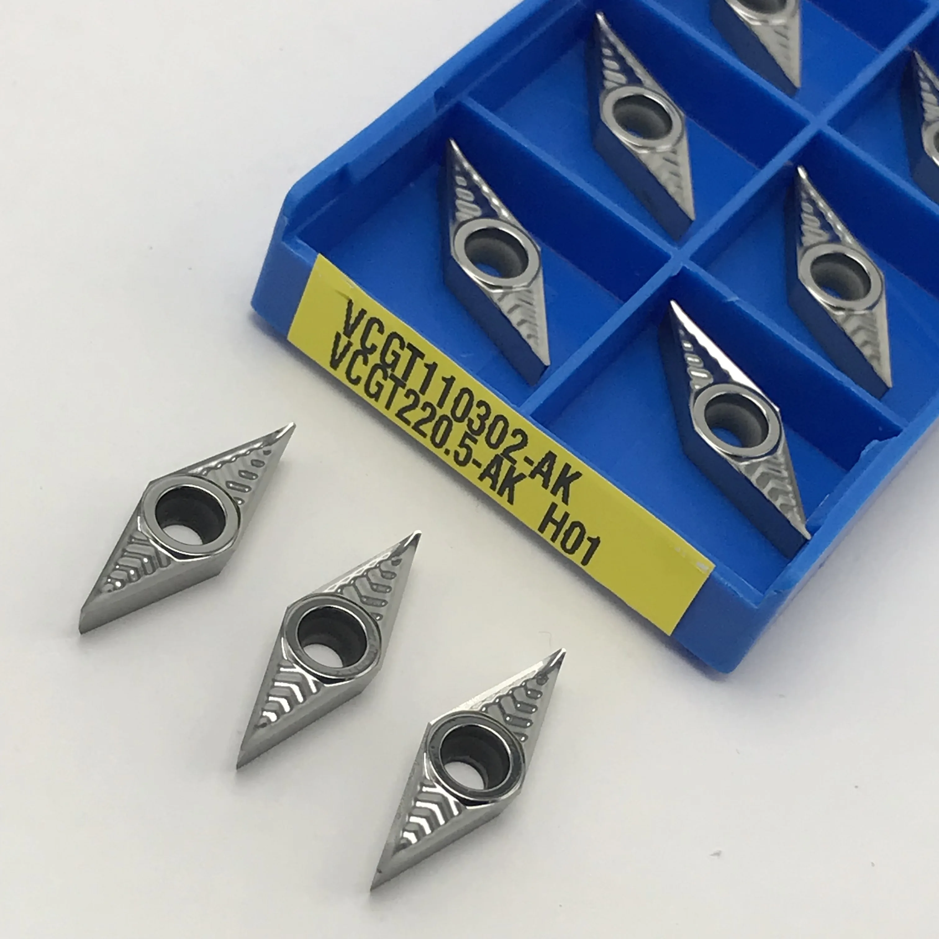 VCGT110302 VCGT110304 VCGT110308 AK H01Aluminum Inserts Metal Wood Turning Tools CNC Turning Inserts VCGT Copper Aluminum Tool