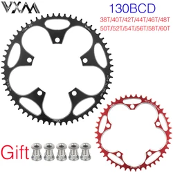 VXM Road Bike Chainring 130BCD Round 38T 40T 42T 44T 46 48 50 52 54 56T 58T Bicycle Narrow Wide Chainwheel For Shimano 5700 6700