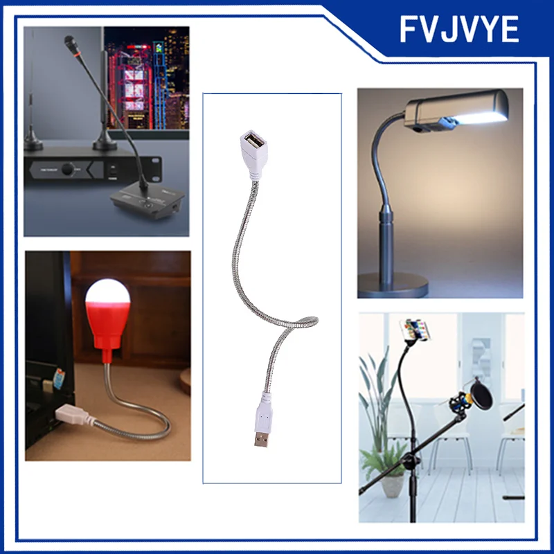 USB Extension Cable LED Light Fan Power Supply Adapter Male to Female Cable Flexible Metal Hose Cord