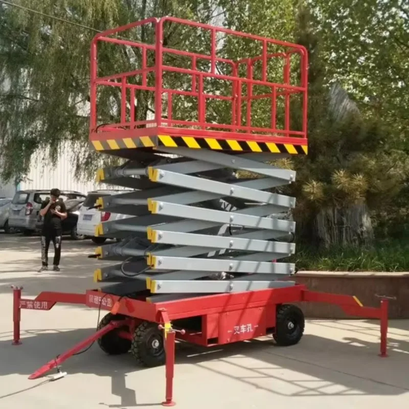 

10-метровая гидравлическая ножничная подъемная платформа, электрический мобильный ножничный подъемный стол