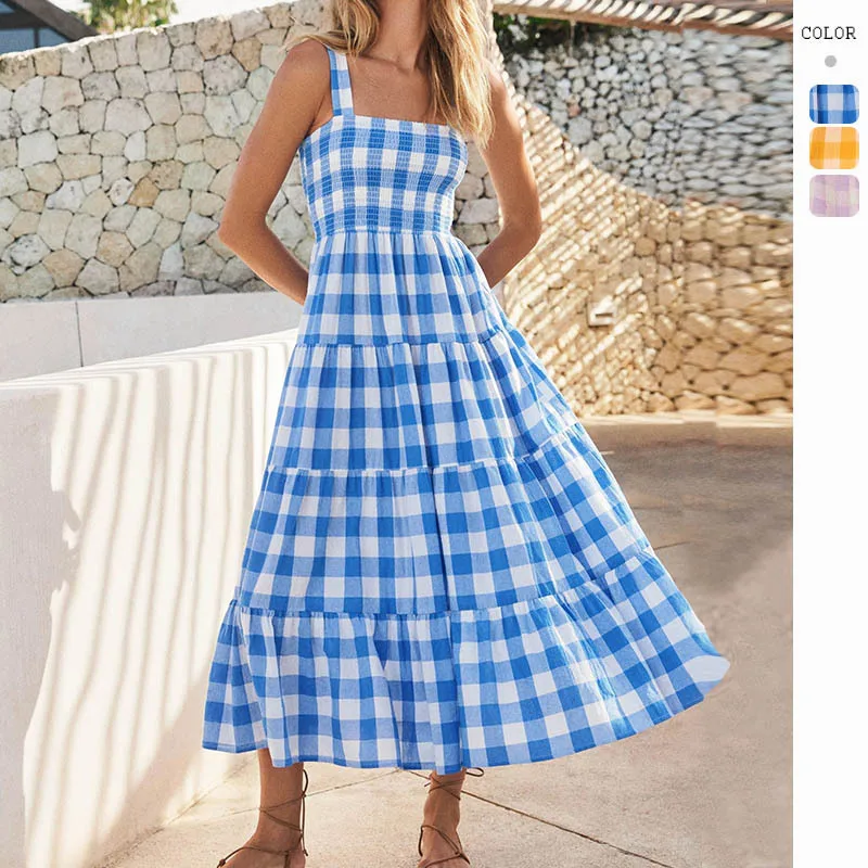 

2026 Spring/Summer New Women's Fashion Elegant Sexy Strapless Backless Striped Dress French Style Dress