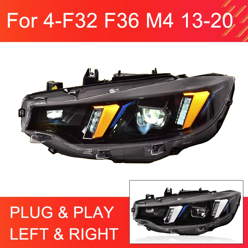 1 Pair LED Upgrade Headlight for BMW 4 Series F32 F36 M4 F82 013- 2020 LED Headlights Plug and Play with Full LED Head Lamps