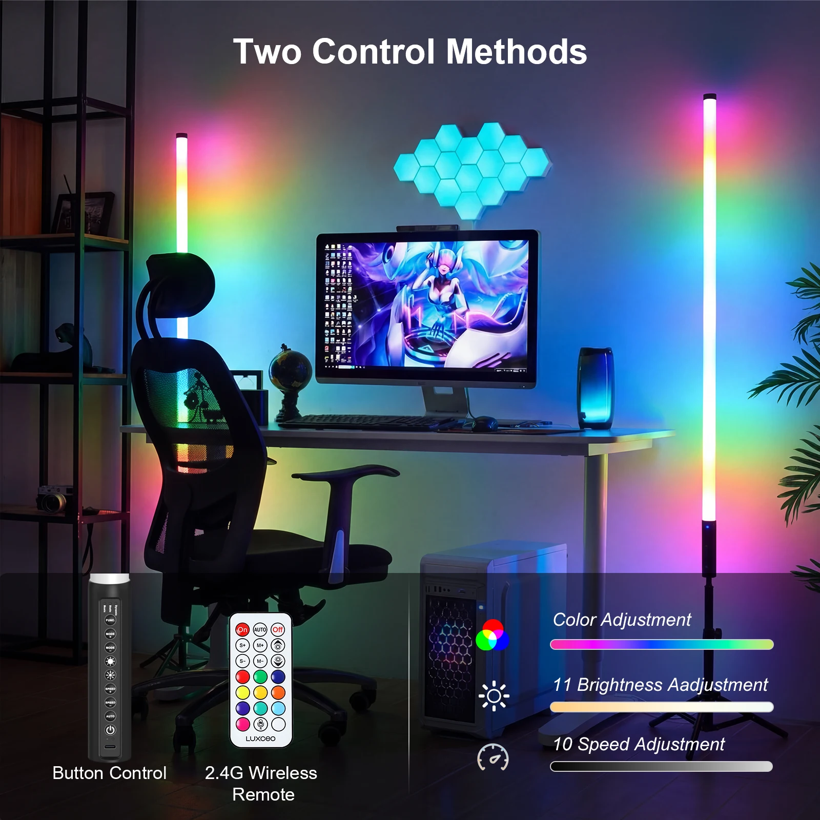 LUXCEO LED バーライト 120cm 113cm2本セット+おまけ1本 LUXCEO RGB