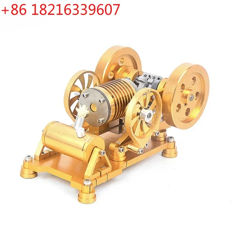 All-metal Bronze Cylinder Piston Fire-drawing Stirling Engine Model Toy Scientific Experiment Educational Tool