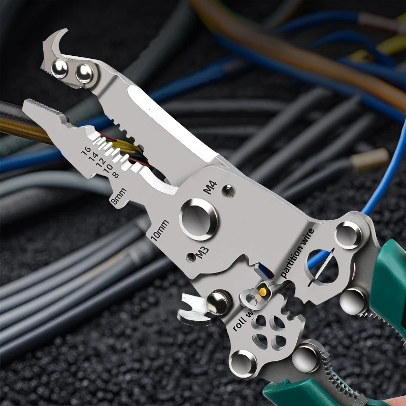18 In 1 Foldable Wire Stripper Crimper Cable Cutter Pliers Upgraded Multifunctional For Wire Stripping Shearing Cutting Tools