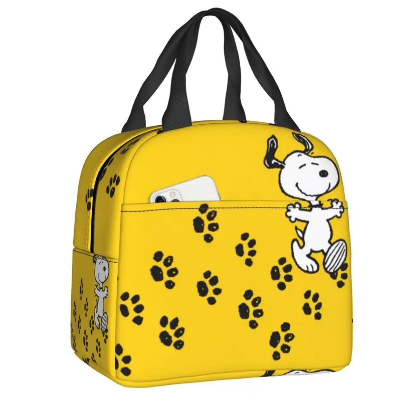 

Пользовательские S-Snoopys Paw Print Path многоразовые коробки для завтрака мультфильм комикс холодильник для собак термоизолированная сумка для обеда школьники