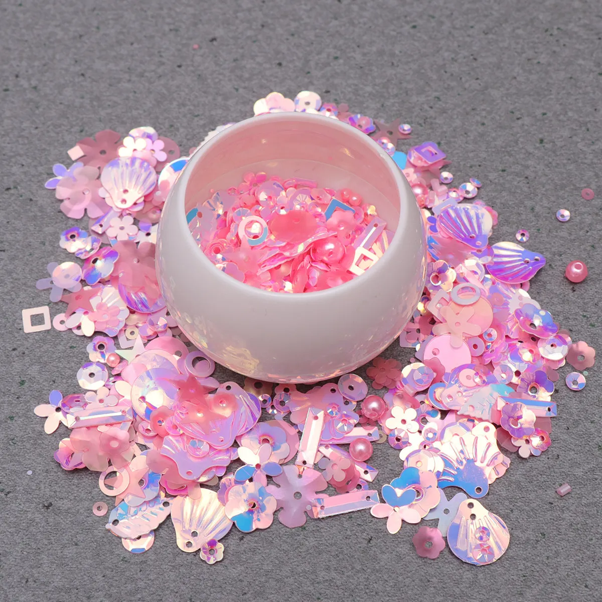 

Набор из 2 упаковок: материалы для рукоделия (DIY) – разноцветные микро-пайетки и маленькие разделительные бусины для изготовления одежды, скрапбукинга, декора подарочных пакетов