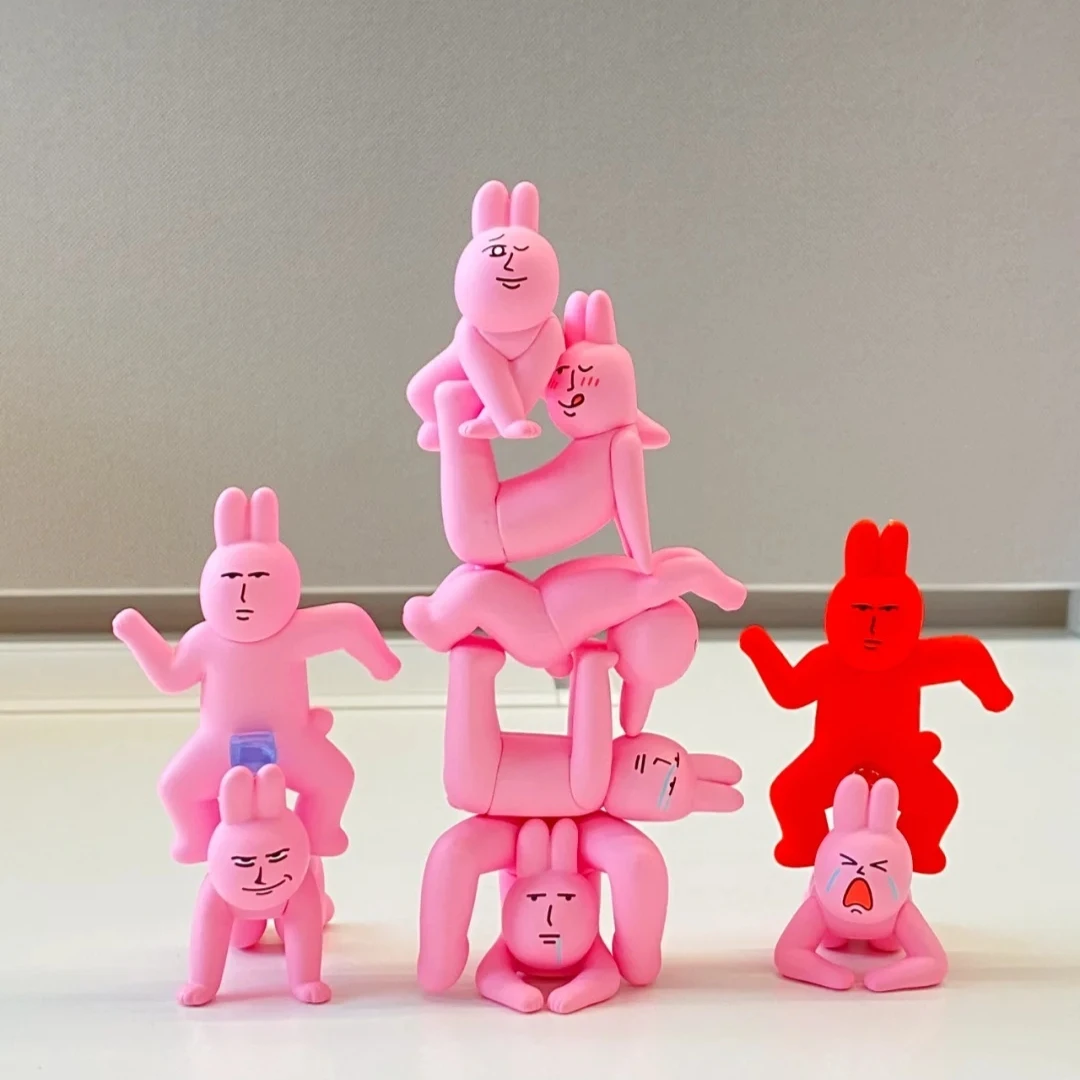 

genuine Pink Rabbit Magic Yoga Series Mini Blind Box Trendy blind bag novelty Cartoon Desktop Decor Mystery Box customized Gift