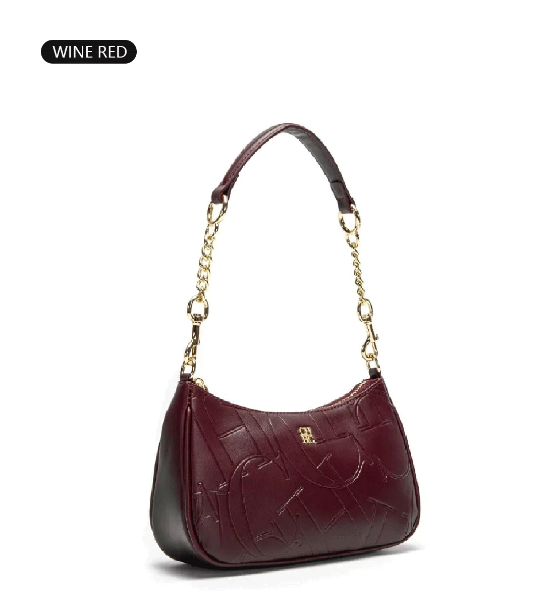 CH Luxus Monogramm Geprägte Unterarmtasche für Damen Ketten-Umhängetasche Vintage Reißverschluss Alltägliche Schulterhandtasche – Detail 8