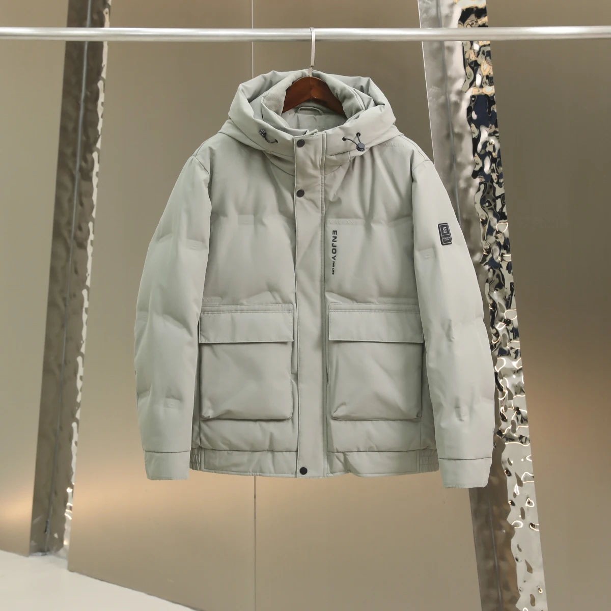 

Мужская зимняя пуховая куртка для активного отдыха, 90% пуха, с капюшоном, ветрозащитная, водонепроницаемая, модная, городская, стильная, с длинными рукавами, стандартный крой, на молнии