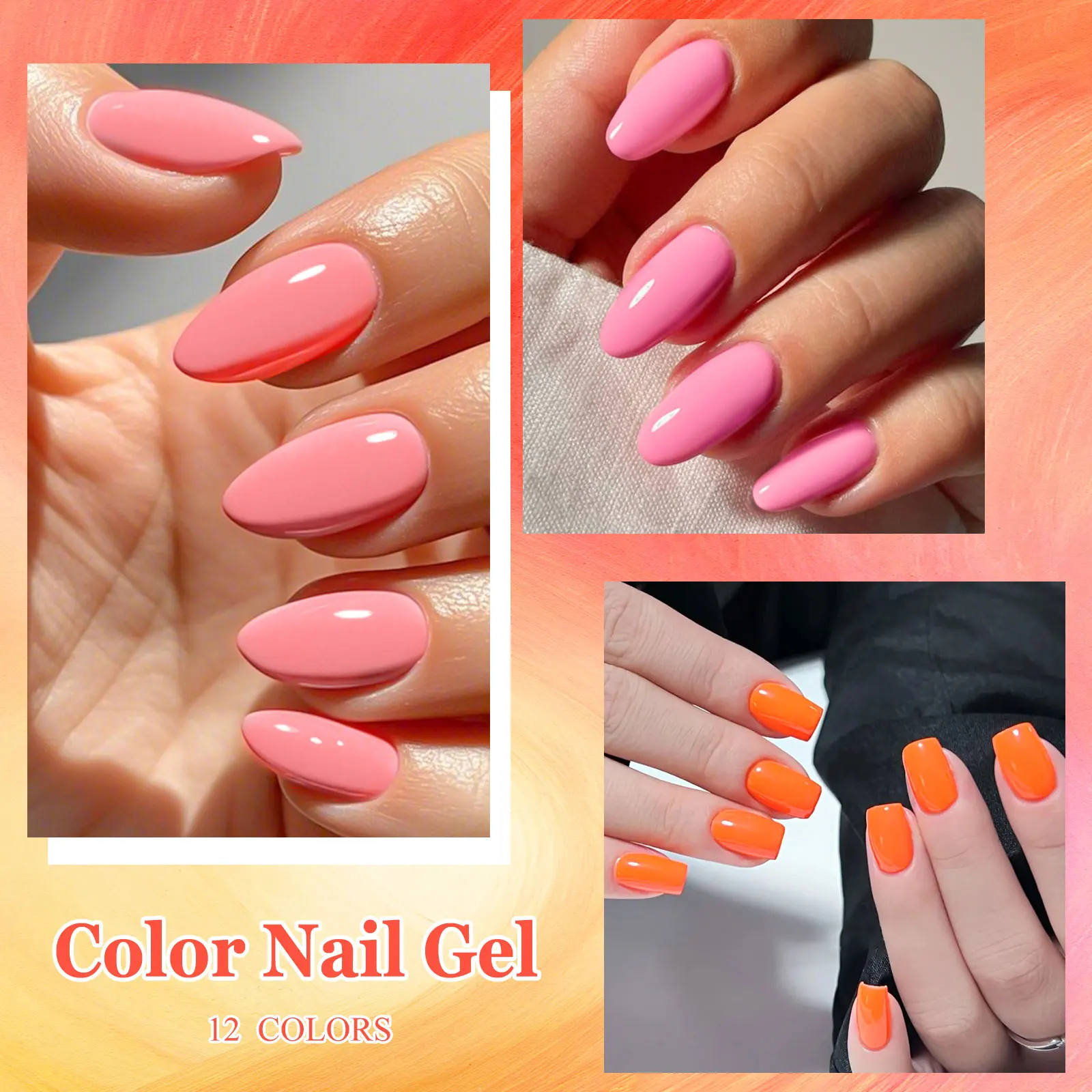 12PCS/SET Nude Pink Nail Gel Polish Set Red Glitter UV Semi-Permanent Soak Gel Nail Polish Suitable for Beginners Manicure kit