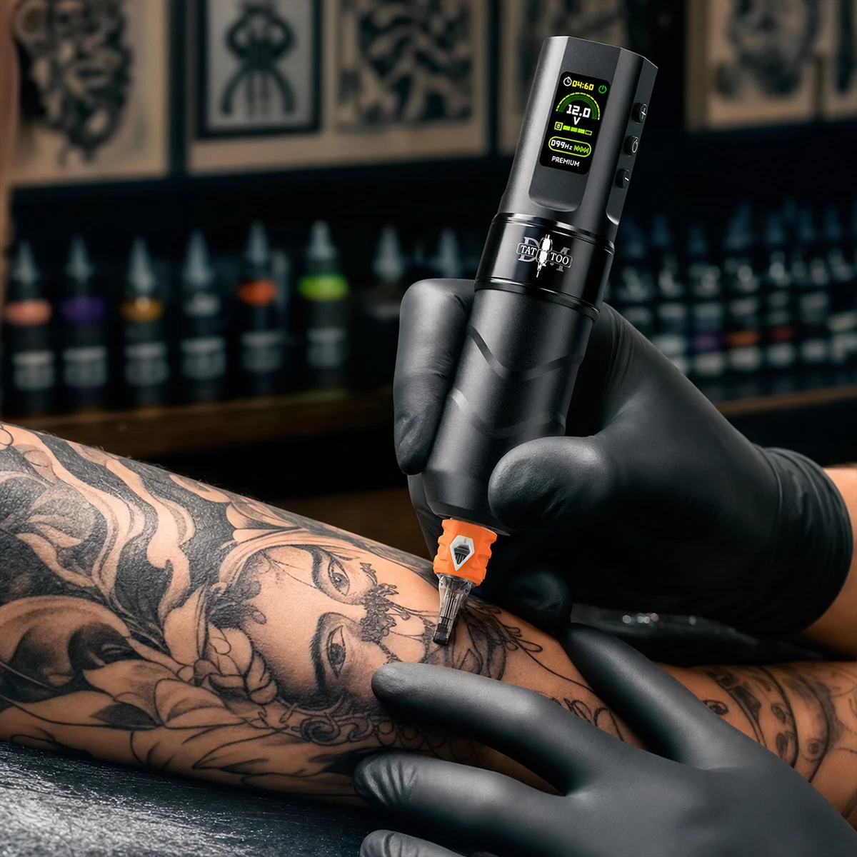 DM High-Quality Wireless Tattoo Pen With 4.00mm Stroke LED Digital Display Tattoo gun For Permanent Makeup  Tattoo Machine