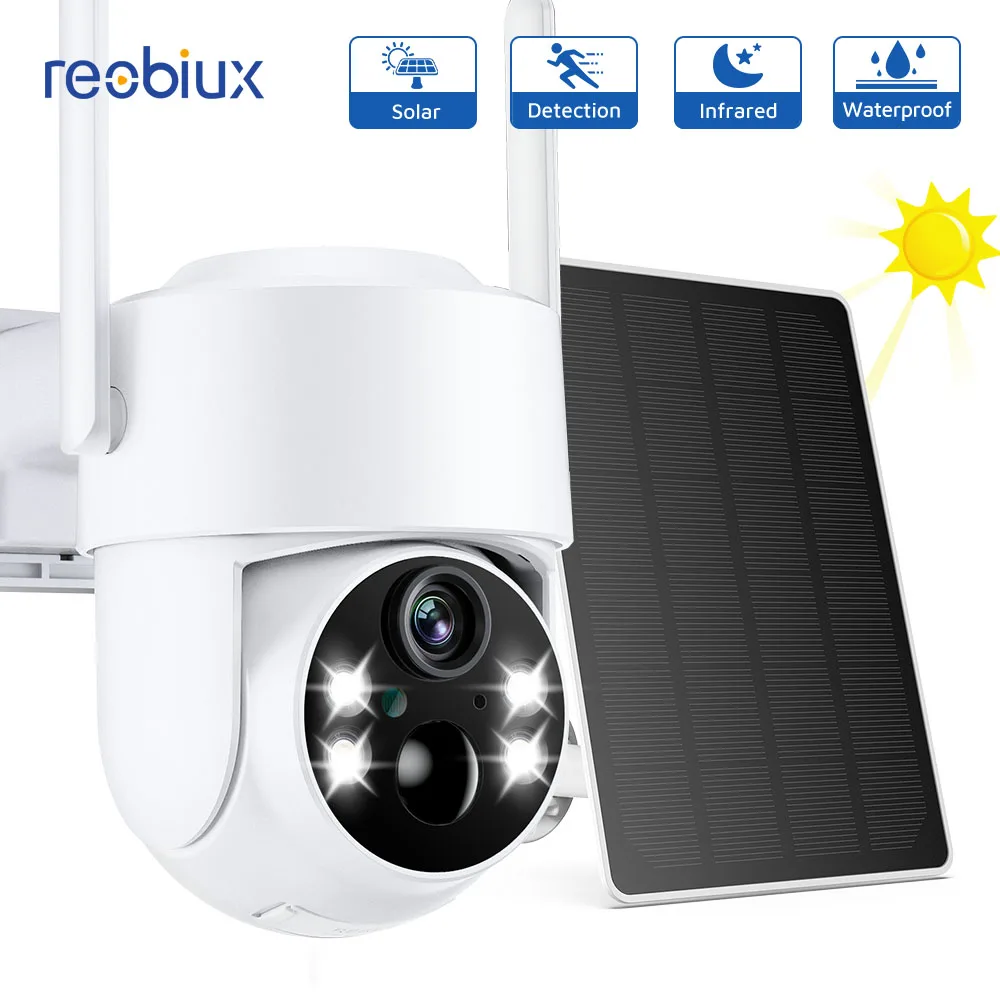 

4MP Solar WiFi Camera PTZ Outdoor Wireless Night Vision Built-in Battery Human Detection Video Surveillance Security IP Camera