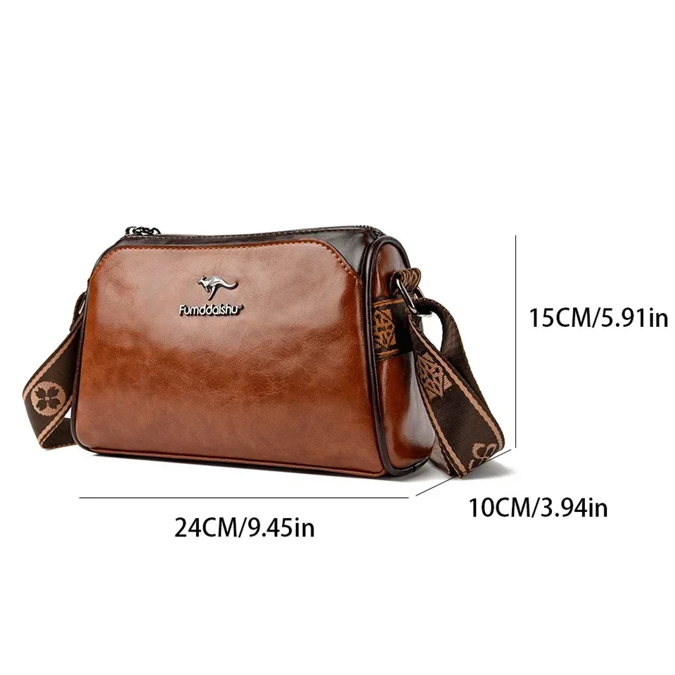 Women High Quality Soft Leather Shoulder Bags Luxury Designer Purses Crossbody Bag Ladies Vintage Messenger Commuting Sac A Main