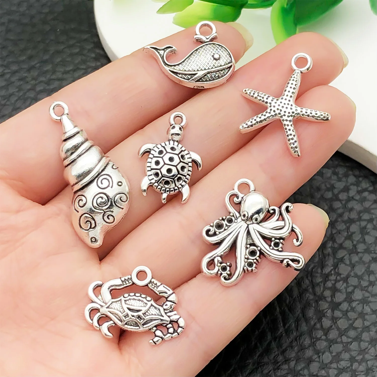 12/15-Piece Nautical Collection in Antique Silver Finish - Perfect for Crafting Your Own DIY Necklaces and Earrings.